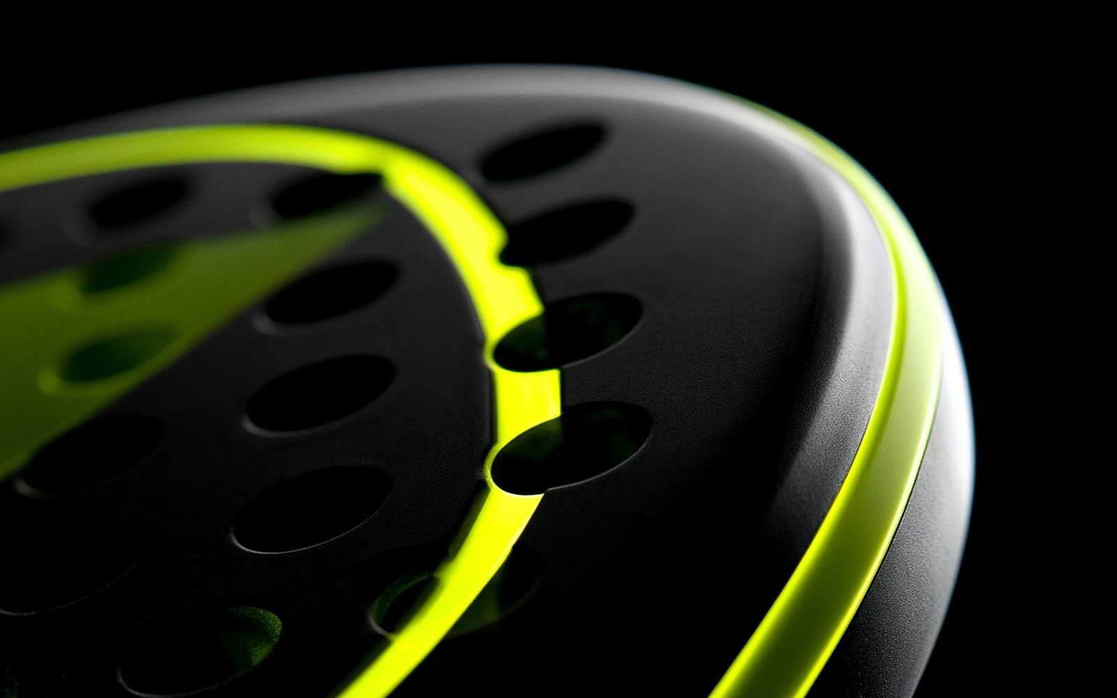 Perforation eines Padel-Rackets, Nahaufnahme